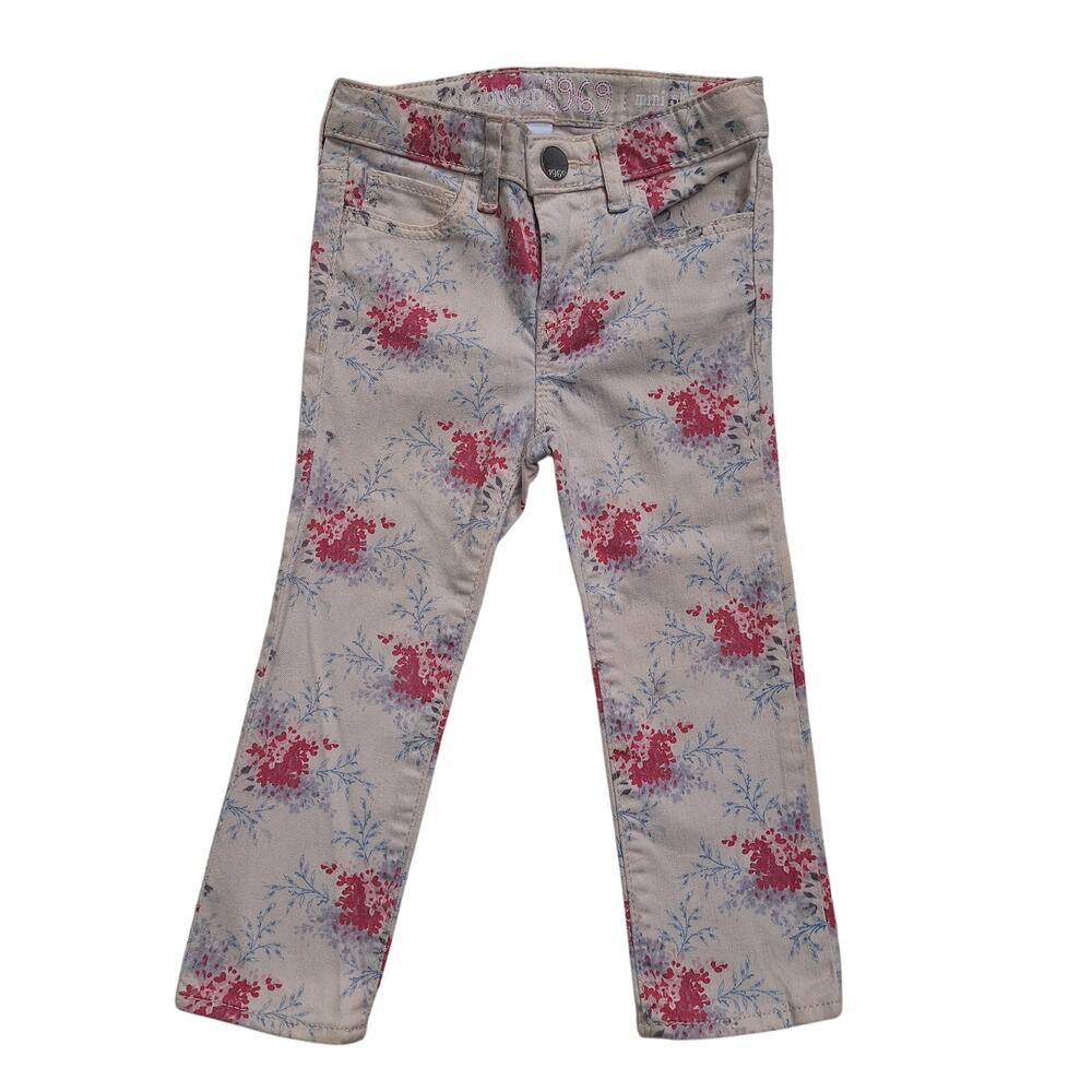 Baby GAP 1969 toddler girls' 5-pocket floral print mini cotton denim skinny jean